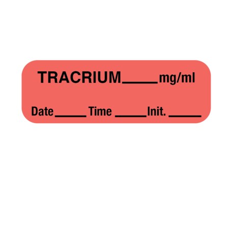 Nevs Label, Tracrium 1/2" x 1-1/2" Flr Red w/Black LANT-1542D